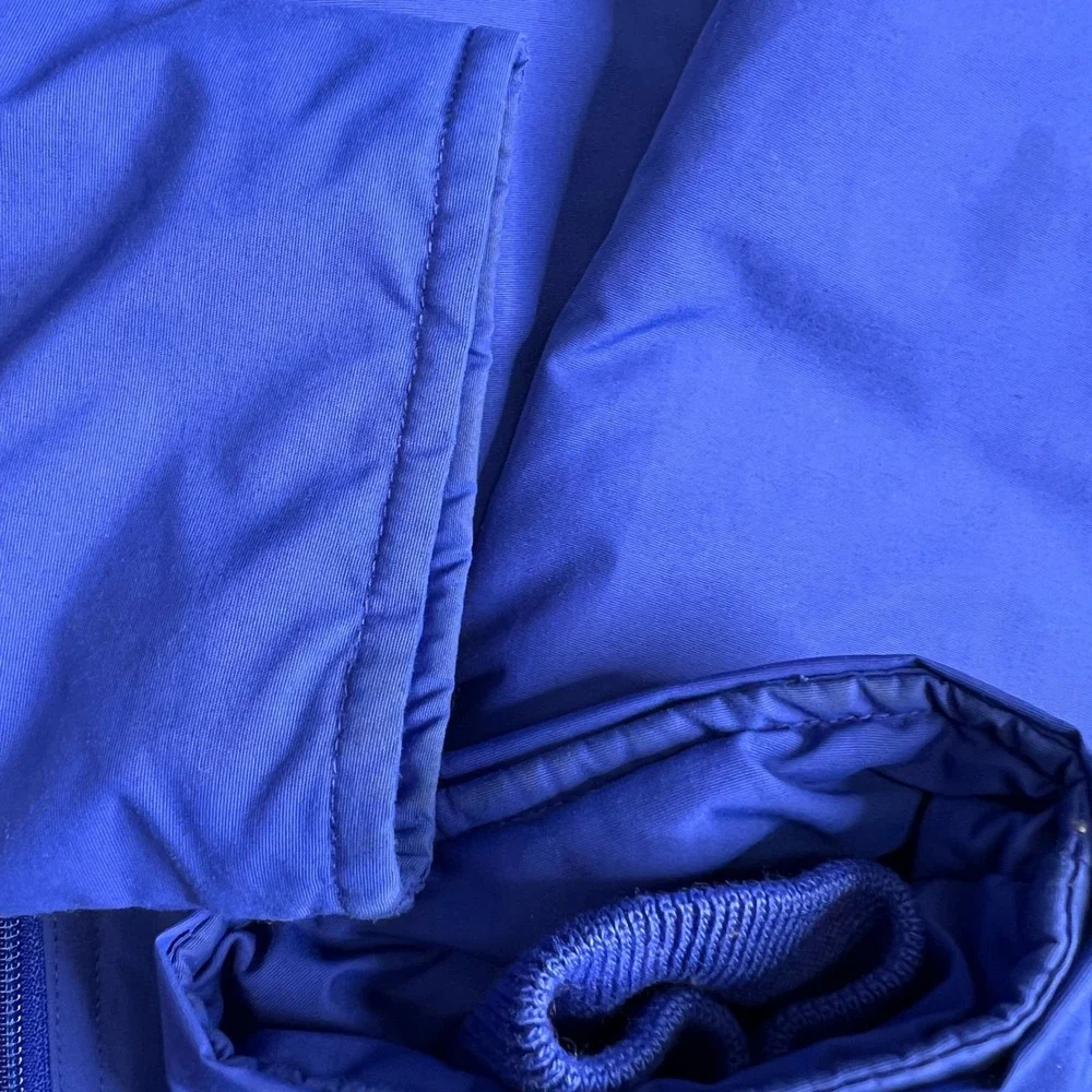 Lands End Kids Blue Jacket Polartec Fleece Lined Hooded Large 14-16